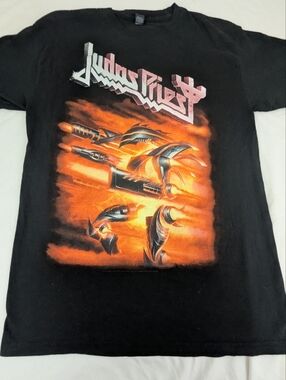 Judas Priest Firepower Heavy Metal Rock Band Merch Black T-shirt Medium